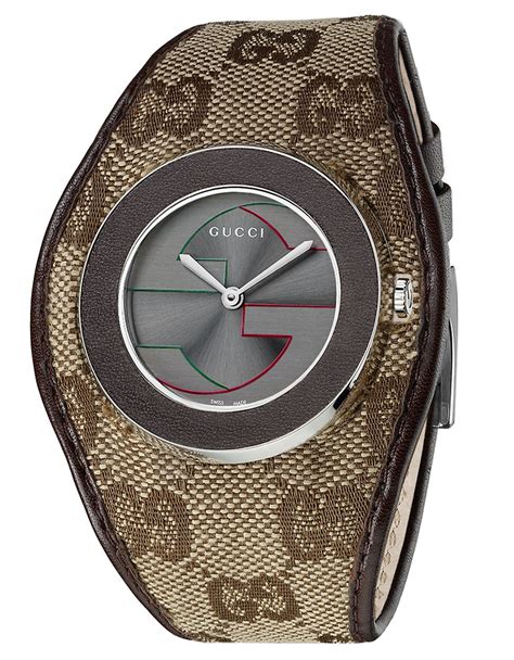 gucci watch women's leather band|gucci watch with interchangeable bands.